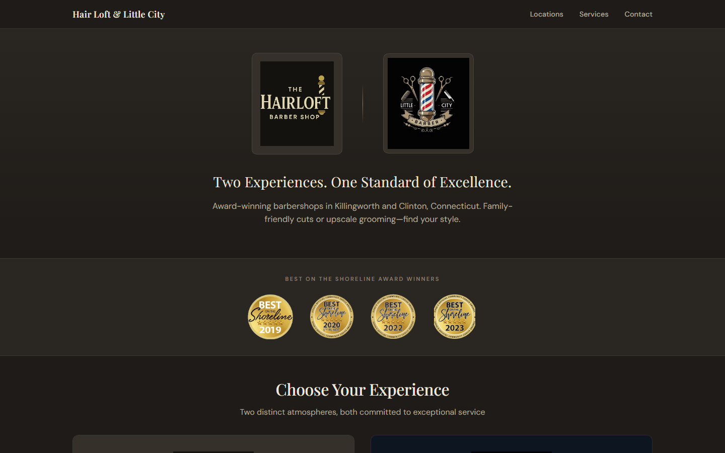 Hairloft website after CRG redesign — custom dual-brand design
