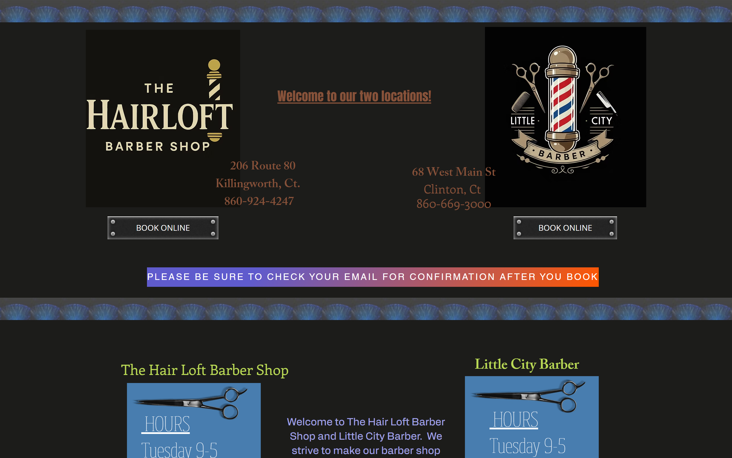 Hairloft website before CRG redesign — generic Wix template